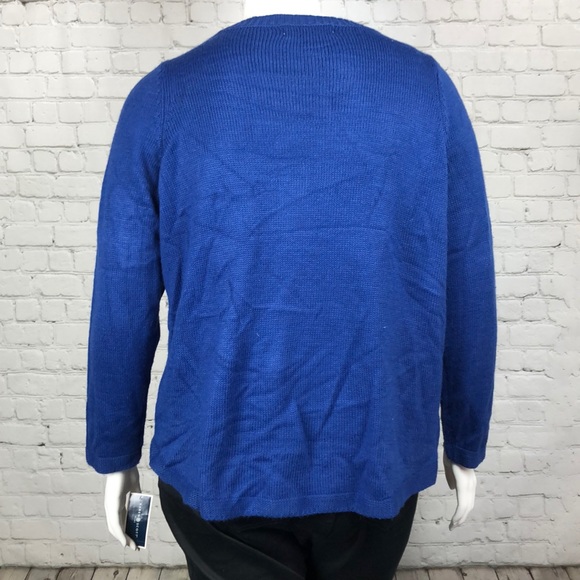 Blue Snowman Holiday Christmas Sweater Plus Sz 0X - Picture 3 of 6